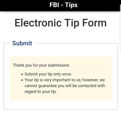 Electronic Tip Form .